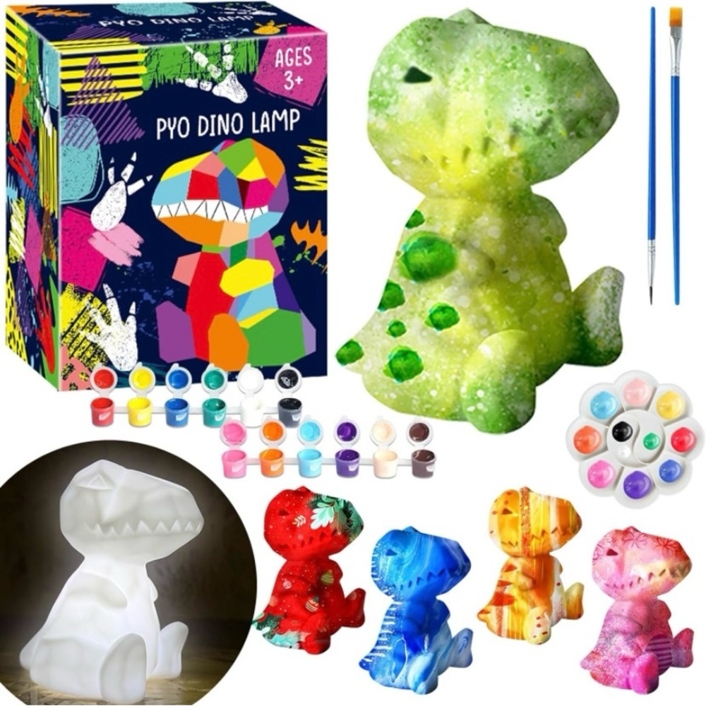 Paint your own dinosaur lamp
